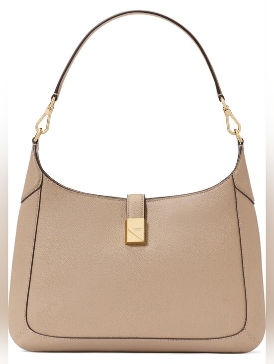 kate spade Handbags - Kate Spade New York Taupe Leather Shoulder Bag with Gold Hardware NWT Aurhentic